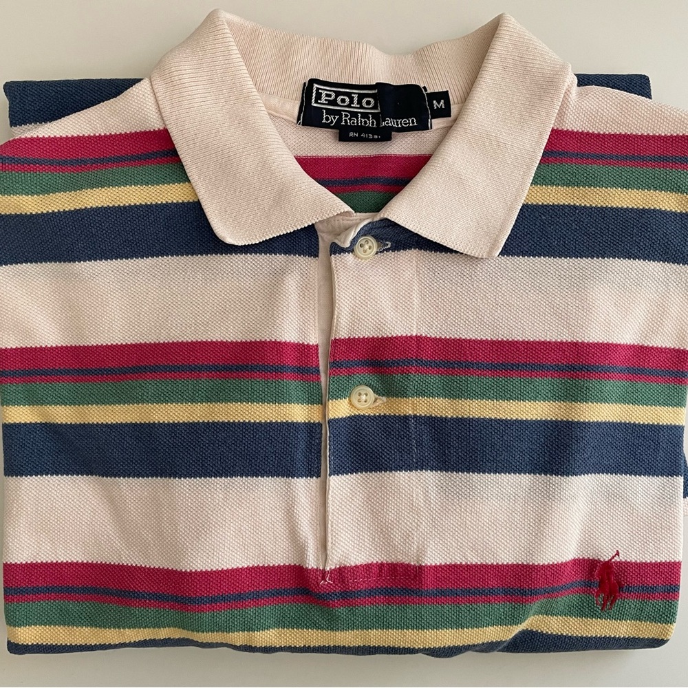 Polo by Ralph Lauren Blue and Red Polo Shirt